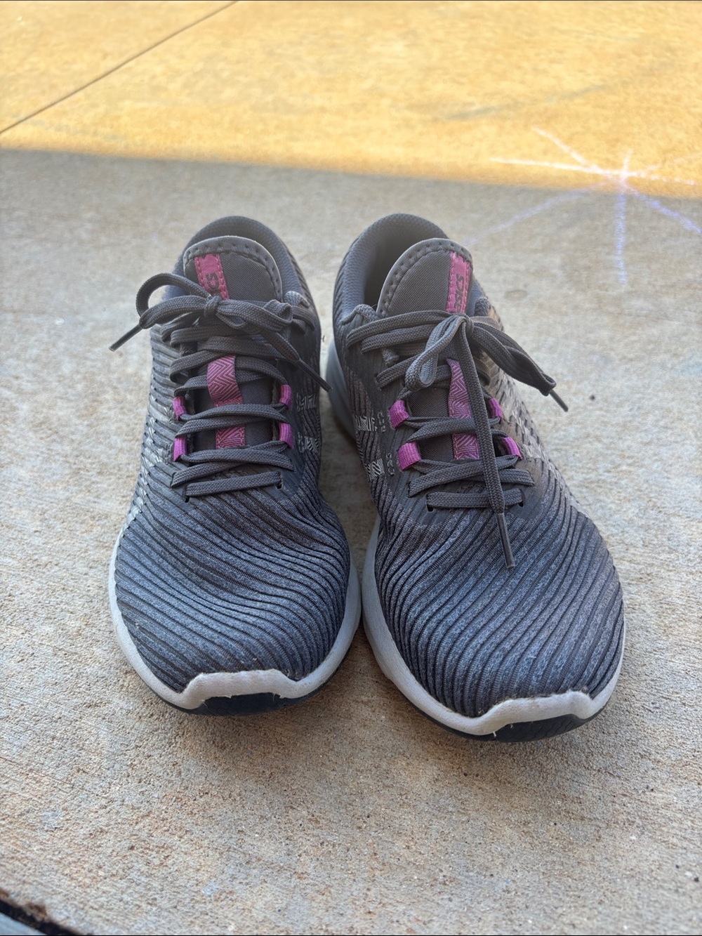 ASICS Gray Athletic Sneakers with Pink Eyelet Accents - Picture 2 of 7